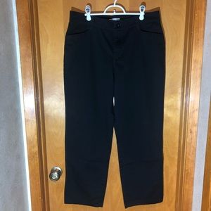 Woman’s Lee All Day Pant Relaxed Fit sz 16 Medium Twill Pants Black #8